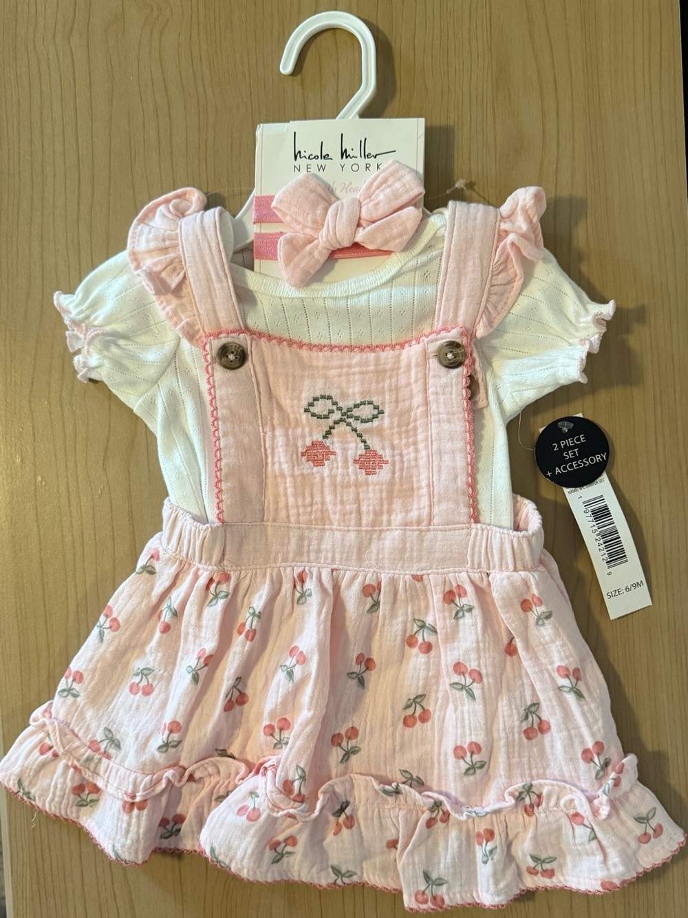 Nicole Miller Pink Cherry Pinafore Set